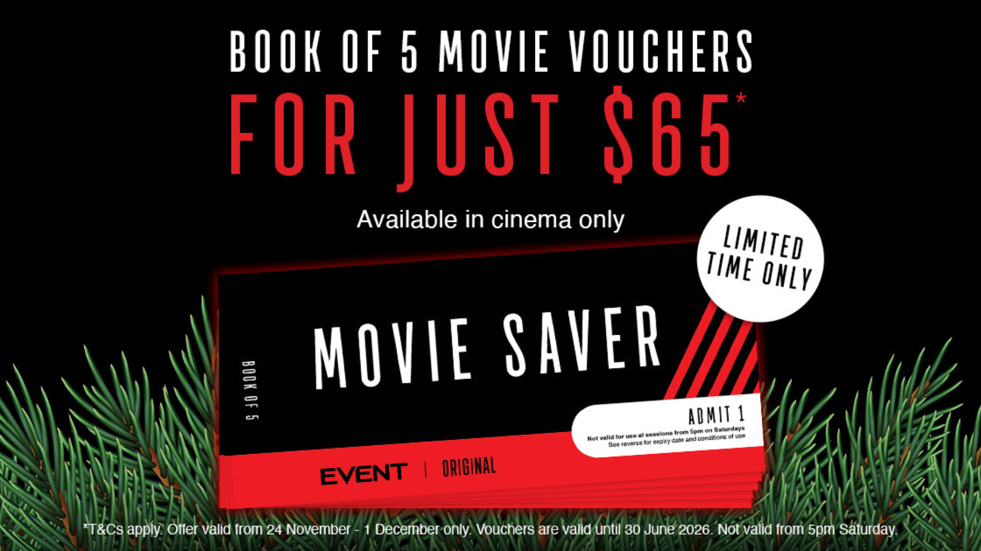 Book of 5 Movie Vouches - Black Friday