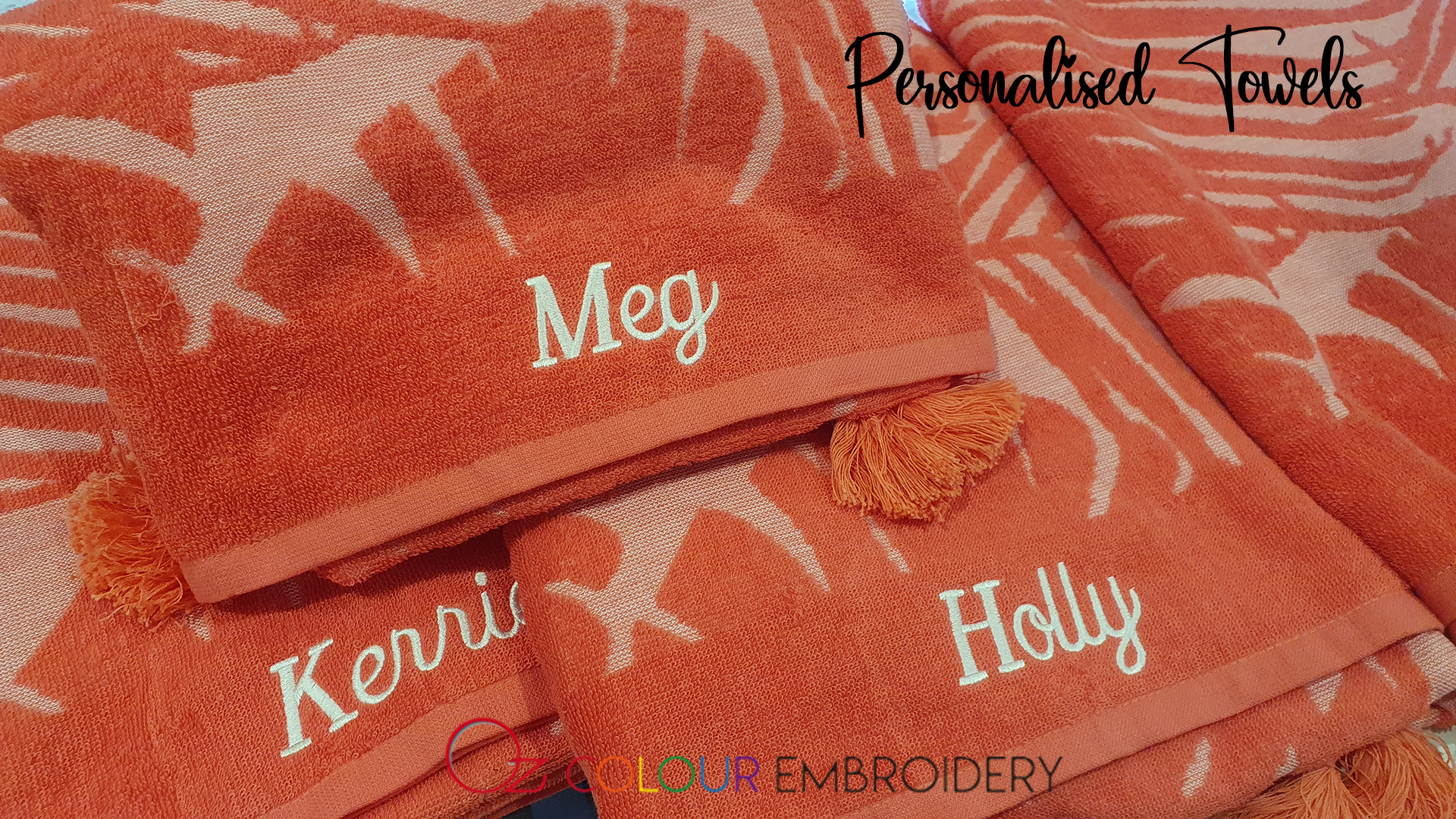 Hero imageBeach towel embroideryOZ Colour Embroidery